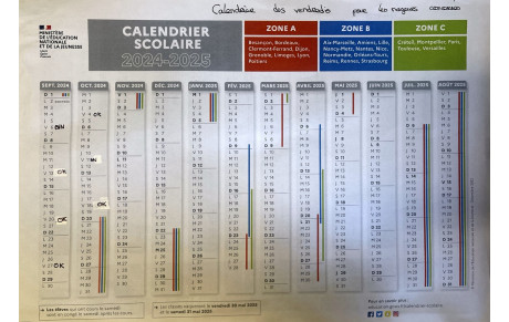 Calendrier des vendredis 
